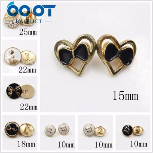 OOOT BAORJCT 177273,10pcs/Lot,10/15/18/ 22/25mm High quality classic fashion metal buttons clothing accessories DIY handmade