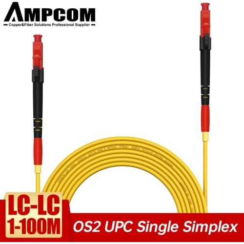 AMPCOM LC LC Fiber Patch Cable Simplex 9/125 LC/UPC to LC/UPC Singlemode Jumper Single Mode Patch-Cord lc/lc SMF