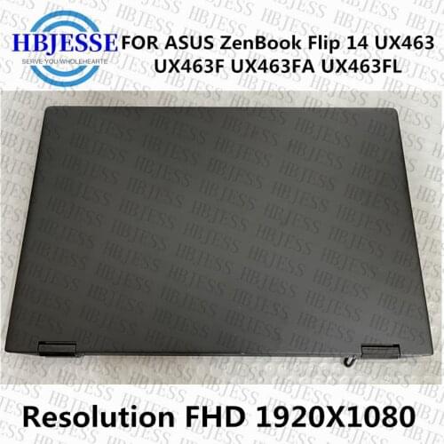 Original 14'' FOR ASUS ZenBook Flip 14 UX463 UX463F UX463FA UX463FL FHD 1080p LCD with touch digitizer full assembly grey color