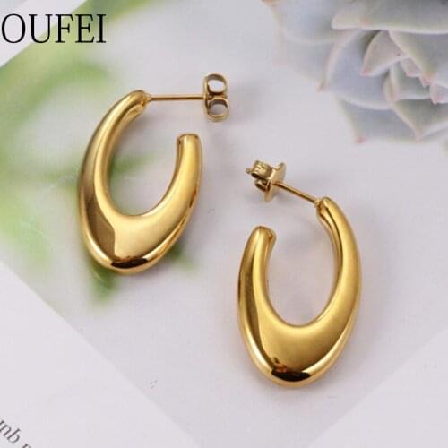 OUFEI stainless steel Drop Earings For Women Korean Fashion Earrings Jewelry Gifts Geometric earrings Jewellery 2019