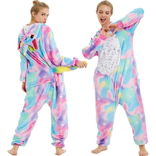 Mother and Daughter Family Matching Sleepwear Homewear Kids Unicorn Hooded Kigurumi Pyjamas Onesie Baby Girls Boys Nightwear