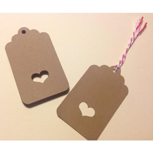 Kraft Heart favor tags Rustic wedding wish tree present tag bridal BABY SHOWER Birthday Blank Cards lable Scrapbook