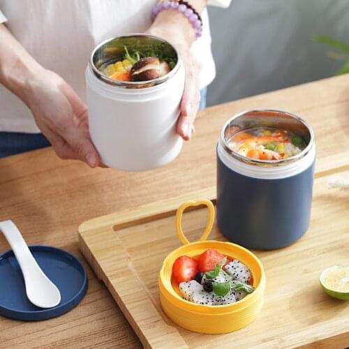 Portable Lunch Box Breakfast Drink Porridge Cup Breathable Sealed Soup Cup For Kids Office Creative Soup Cans