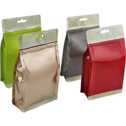 S size:14*23*7cm 3D stand bags/ Color Foil zipper bags Bags/ Tea food dry grain candy General packing bags 100pcs/lot