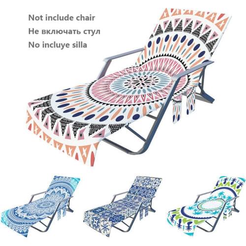 Beach Chair Cover Holiday Garden Swimming Pool Lounger Chairs Cover With Storage Pocket Summer Element Seaside Beach Towel