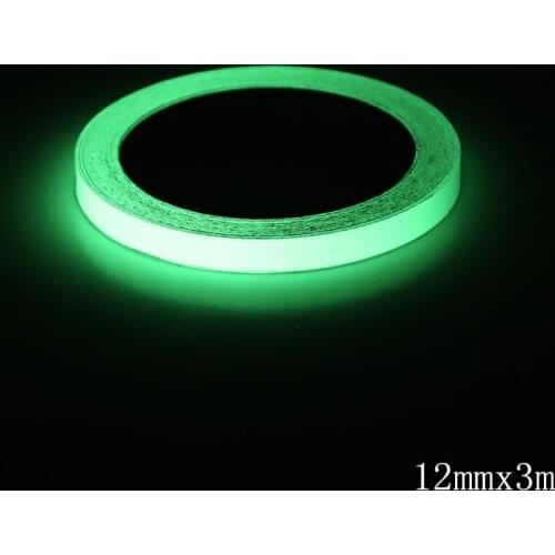 Luminous tape Fire exits Warning luminous strip PET Warning light tape 12mmx3m Stage decoration Tape