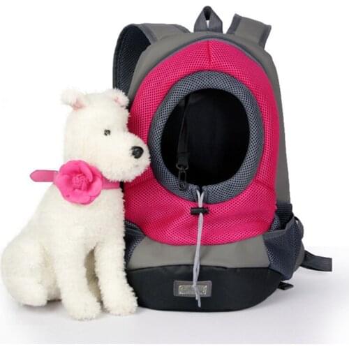 Outdoor Pet Dog Carrier Pet Backpack Bag Portable Travel Bag Pet Dog Front Bag Mesh Backpack Head Out Double Shoulder
