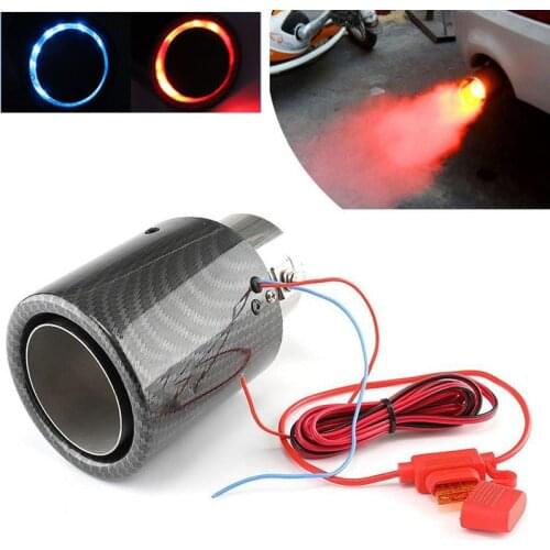 Universal car exhaust systems cutout tip pipe silencer red blue light pipe modified by car single or exhaust pipe throat muffler