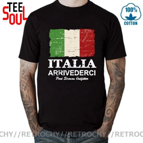 Pure Cotton Vintage Italy Flag T-shirt For Man White T Shirts Mens Clothes Summer Tshirt O Neck Leisure Tops Students Tee Shirt