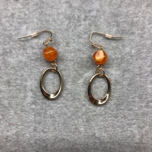 Amber marbling grain contracted joker new style irregular geometry eardrop