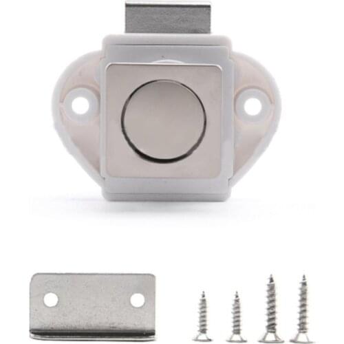 RV Cabinet Push Button Latch Replacement 20mm Keyless Entry Cupboard Lock Metal Latch Button Locks for Drawer Door