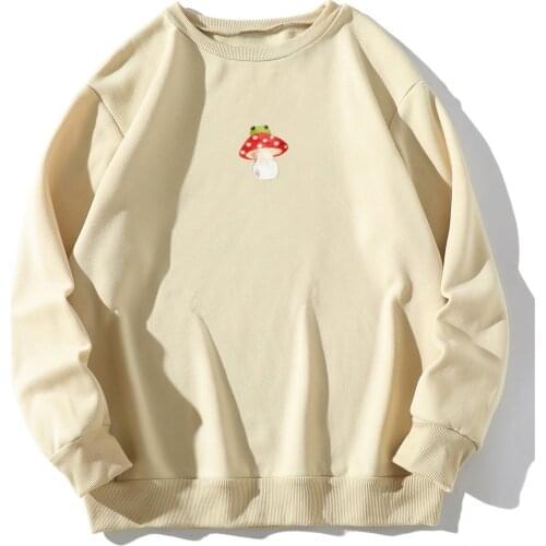 2021 Hoodies Women Mushroom Print Long Sleeve Oversized Hoodie Sweatshirt Ladies Streetwear Casual Pullover Jumper Tops свитшот