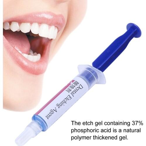1 Pcs Dental Etching Agent 37% Phosphoric Acid Etch Polymer Thickened Semi-Gel Type Syringe Treat Enamel Dentin Teeth Care Kit
