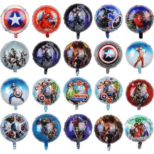 10pcs 18inch MARVEL Spider Hero Man Batman Foil Balloons Baby Shower Boy Birthday Party Decoration Balls Cartoon kids Toys