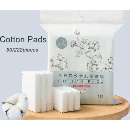 50/222Piece/Bag 100% Cotton Pads Disposable Makeup Remover Facial Nails Art Eyelash Glue Soft Wipe Cleansing Paper Skin Care