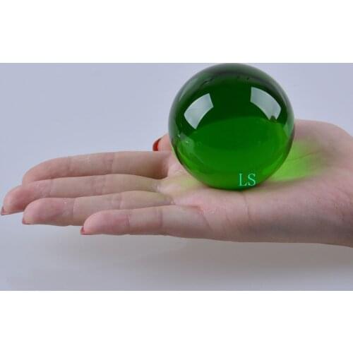 6cm green k9 crystal ball fengshui 60mm glass sphere with crystal stand for free