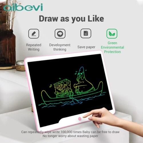 Aibevi 15 inch LCD Writing Tablet Colorful Screen Handwriting Board Pads Digital Drawing Tablet Electronic Memo Board With Pen