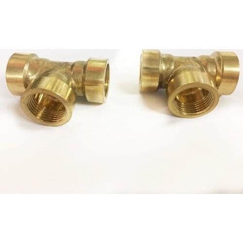 Free shipping Copper pipe fitting G1/2" female tee brass Pipe fitting, plumbing brass fittings, copper three contact