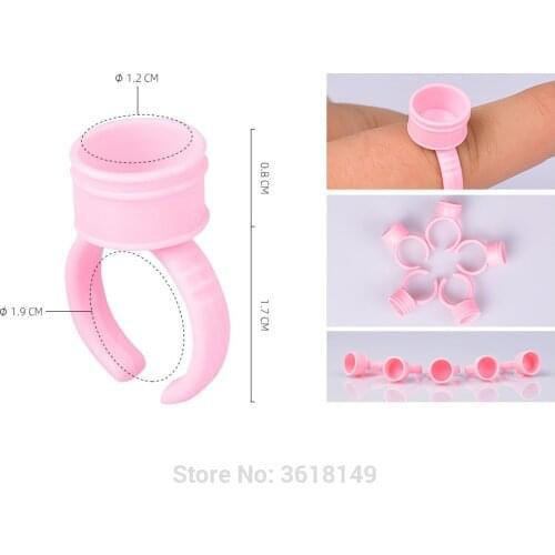 500pcs Pink White No Divider/ Divider Tattoo Ring Ink Cups Small Medium Large Container Holder for Grafting Eyelash Pigment Cap