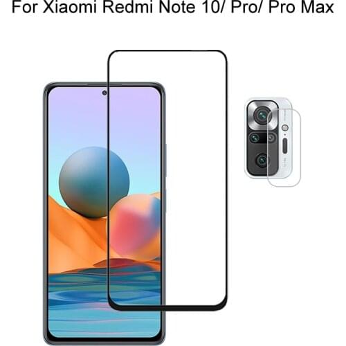 For Xiaomi Redmi Note 10 Pro Max / Pro / Note 10 Screen Protector Protective Tempered Glass Full Cover & Camera Lens Film