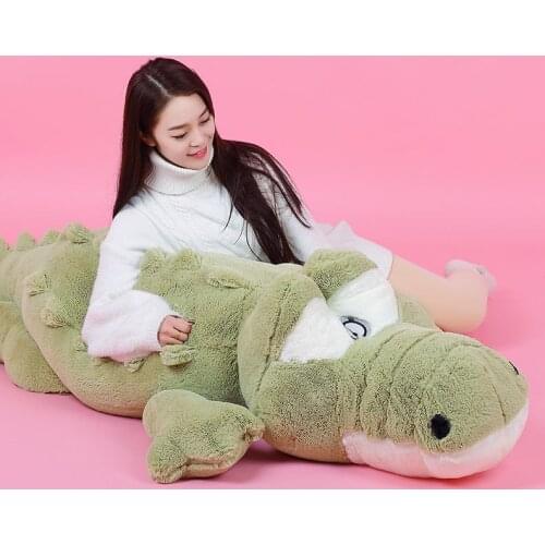 Dorimytrader Cute Soft Animal Crocodile Plush Pillow Doll Large Cartoon Alligator Toy Kids Play Doll Gift 160cm 200cm DY50114