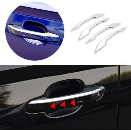4pcs ABS Glossy Chrome Car Exterior Door Handle Pull Cover Sticker Trim For Audi A4 B9 A5 F5 Q5 FY 2018 2019