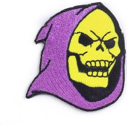 Grim Reaper Punk Biker Patches For Clothes Skull Joker Embroidered Patches For Clothing DIY Stripes For Jackets Applique Badges