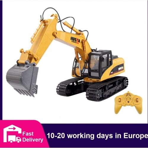 HUINA 1/14 RC Truck Caterpillar Alloy Tractor Engineering Car 2.4Ghz Radio Controlled Car 15 Channel RC Excavator Toy for Boy