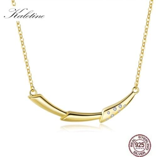 Kaletine 100% 925 Sterling Silver Flower Branch Necklaces Pendant Unique Long Chain Gold Necklace Wedding Silver 925 Jewelry