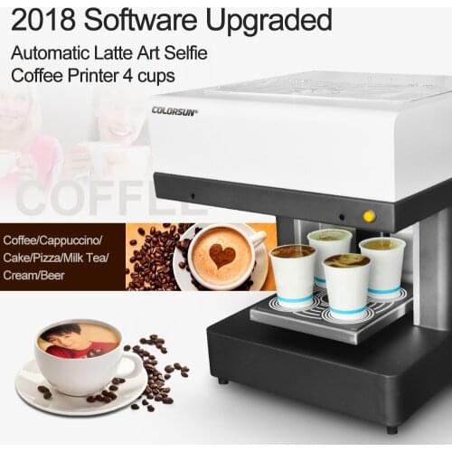 4 cups Coffee Printer cake Printing machine edible Printer DIY design beverage biscuit cream printer/ latte printer with tablet