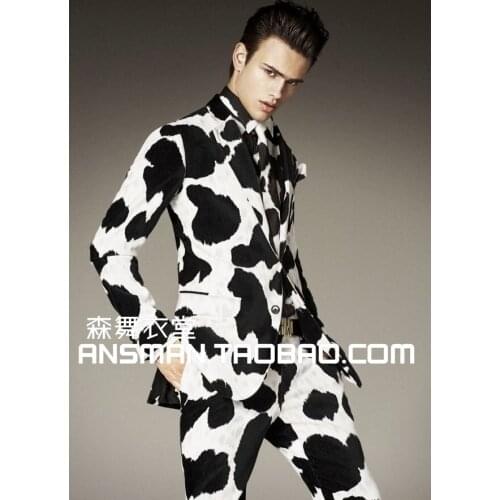 Suit + Pants) mens fashion slim DJ suit 2019 mens suit set male stage formal dress plus size mens costume jackets