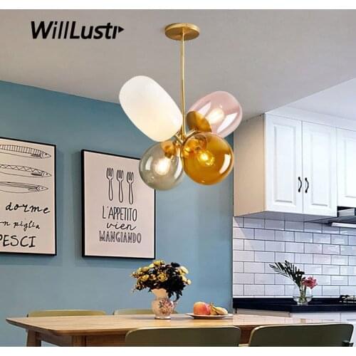 Creative Colorful Glass Pendant Lamp Hotel Store Cafe Dinning Kids Room Kindergarten Modern Ballon Suspension Hanging Lighting