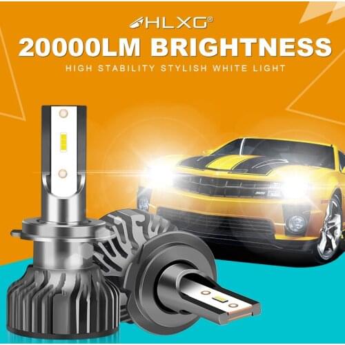 HLXG Mini Canbus lampada H4 LED H7 9005 HB3 9006 HB4 H8 H11 Car Headlight Bulbs 10000LM Warm White decoder driving Lighting 12V