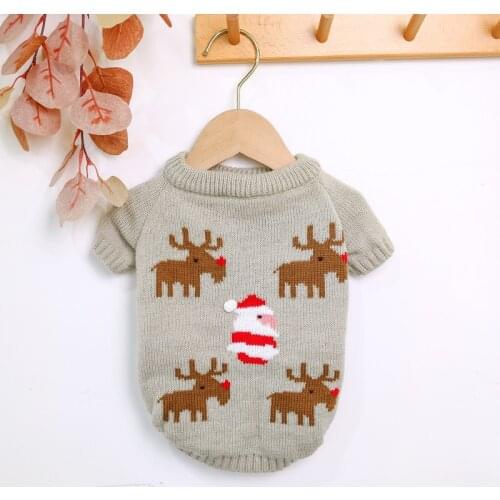 Cute Christmas Dog Clothes For Small Medium Dogs Christmas Dog Sweater Hoodie Cartoon French Bulldog Costume Maltese Outfit