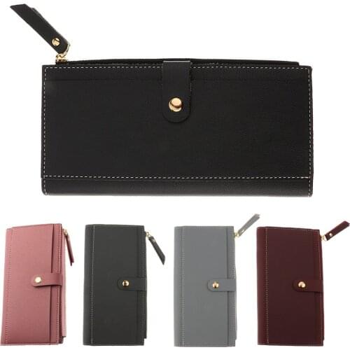 Fashion Leather Wallet Button Purse Lady Long Womens Handbag Card Holder Clutch