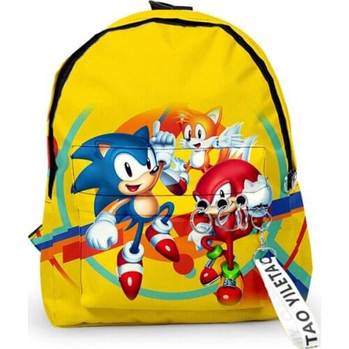Cartoon Sonic School Backpack for 3-12 Years Old Boys Children School Bags Kids Kindergarten Backpack Book Bag