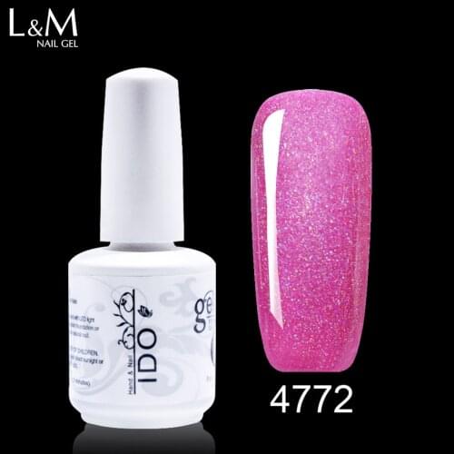 12 Pcs Lot Set IDO Gelpolish Laser Gel Nails Colorful UV Nail Art Gel Varnish Soak Off UV Led Glitter Gel Polish Art Tools