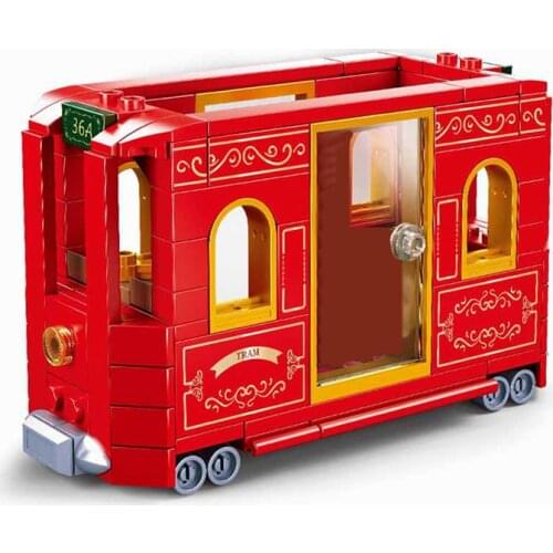 City Sightseeing Cable Car Hobby Birthday Present Red interested Suitable for Kids Educational Building Blocks 145PCS Cities