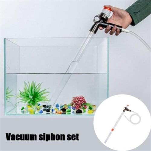 1 piece Acrylic Aquarium Cleaner Vacuum Fish Tank Gravel Cleaner with Long Nozzle Large Airbag N Water Flow Controller