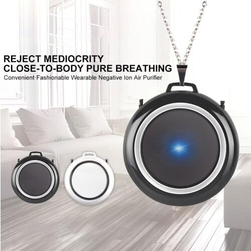 USB Portable Wearable Air Purifier Creative Mini Air Necklace Negative Ion Air Freshener- No Radiation Low Noise For Adults Kid