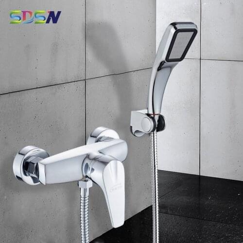 Simple Shower Set SDSN Chrome Bathroom Shower Mixer Tap Single Handle Hot Cold Bath Shower Faucet Zinc Alloy Shower Mixer Taps