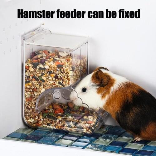 Hamster Rabbit Food Dispenser Clear Automatic Pet Feeder for Hamster Guinea Pigs Pet Bowl Food Container