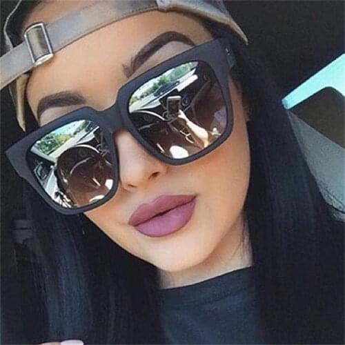 Luxury Square Silver Sunglasses Women Men Retro Brand designer Plastic Frame Oversized Sun Glasses Female Black Shades Oculos