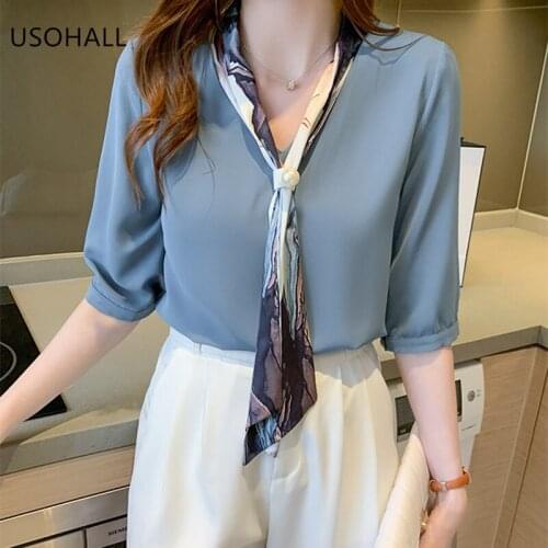 Блузки с бантом USOHALL China At AliExpress