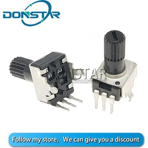 10PCS RV09 Vertical 1K 2K 5K 10K 20K 50K 100K Ohm 3P 3Pin 0932 Adjustable Seal Potentiometer Handle 12.5 MM B1K B10K B5K B50K
