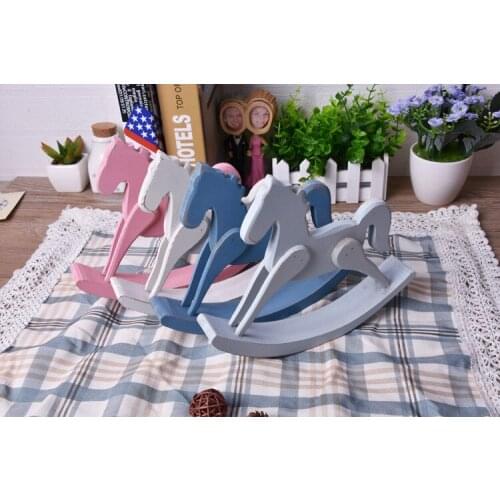 1PC Wooden Rocking Horse Balance Home Decor Kids Toys wood hand Carved Gifts Childrens Room Decoration Wood Crafts ENU 001
