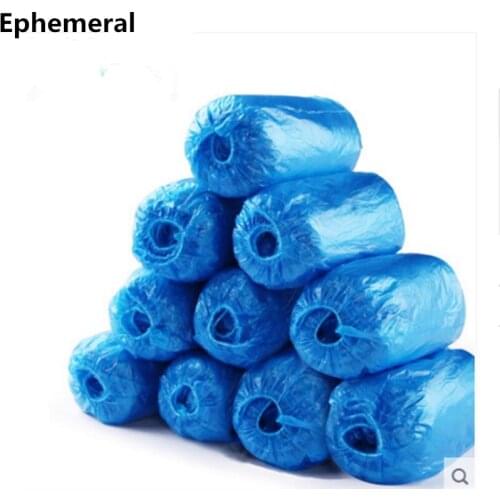 100pairs/200pcs Shoes Covers For Rain All Unisex Shoes Size Non-slip Plastic Crew Indoor Overshoes Waterproof Cover Shoes Ladies