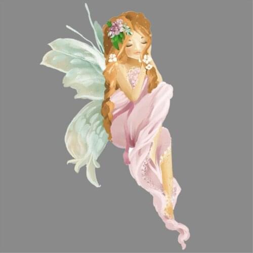 20pcs Butterfly Angel Heat Transfer Vinyl parches ropa Iron On Patches For Clothing Hoodies Jeans Jacket Patchwork Appliques