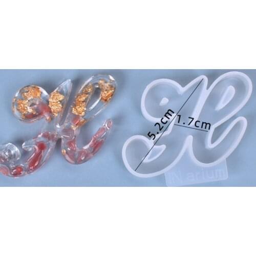 26Pcs/Set English Letters Resin Mold A-Z Alphabet Shaped Pendant Silicone Mould A0KD