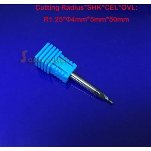 5pcs 2 flutes ball nose end mill SHK 4mm R1.25*5*50L*2.5D HRC45 milling cutter Flute Length 4MM solid carbide end mills
